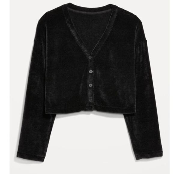 Old Navy Black Cozy Chenille Button-
Down Top - Picture 5 of 10